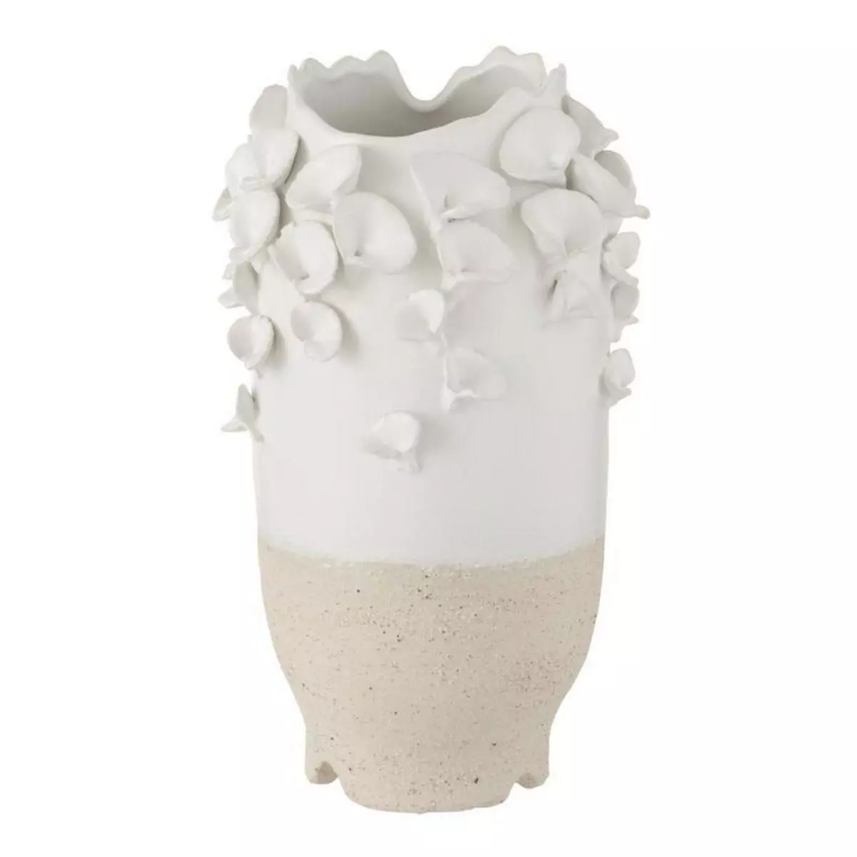 Paris Prix Vase en Céramique  Anémone  38cm Blanc & Naturel