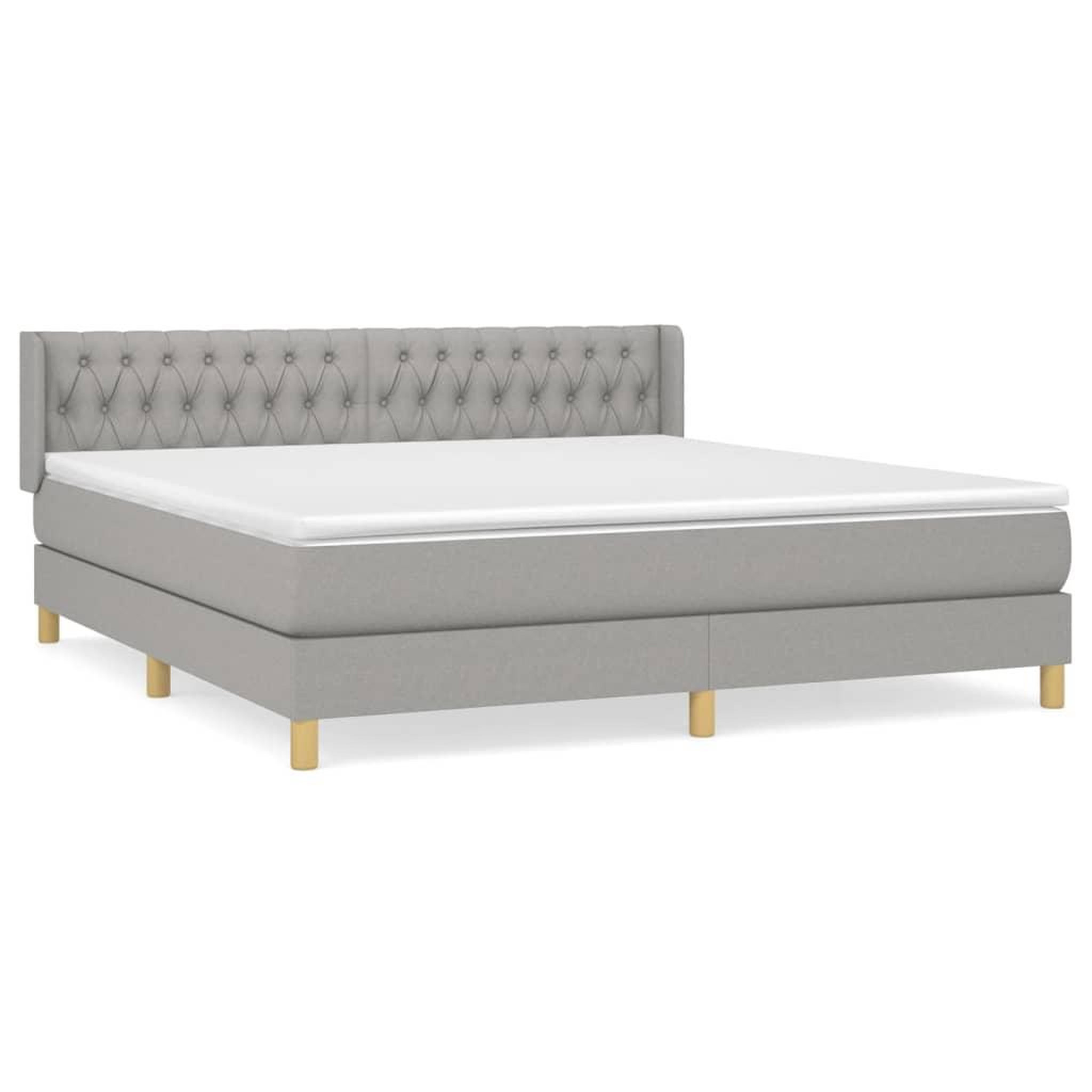 Voir la diapositive 1 : VIDAXL Sommier a lattes de lit avec matelas Gris clair 180x200cm Tissu