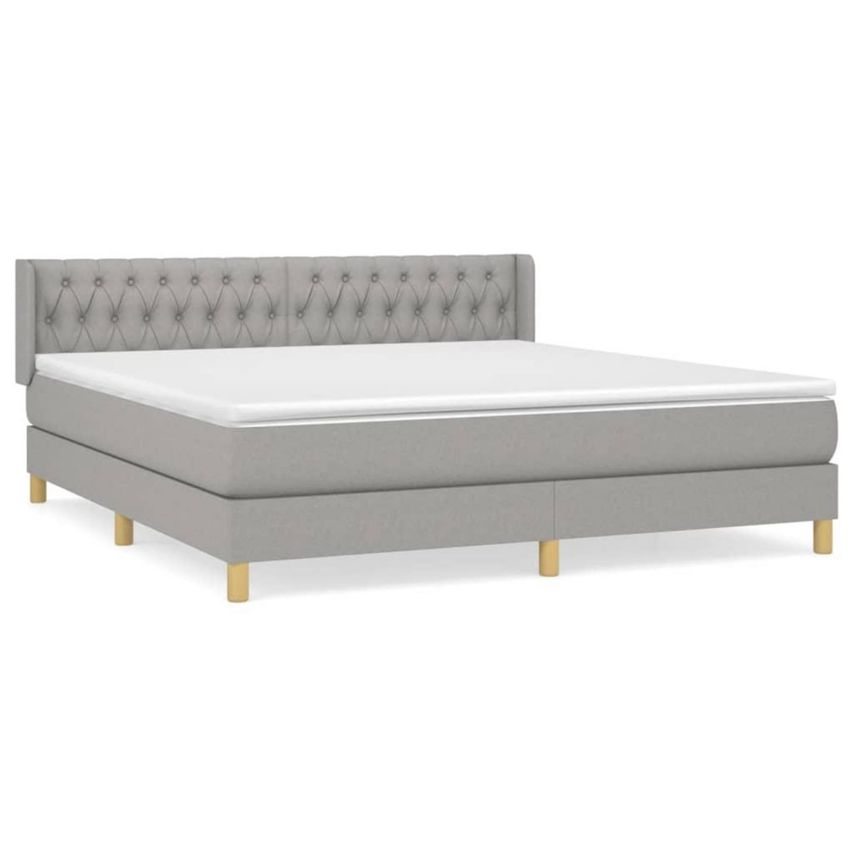VIDAXL Sommier a lattes de lit avec matelas Gris clair 180x200cm Tissu