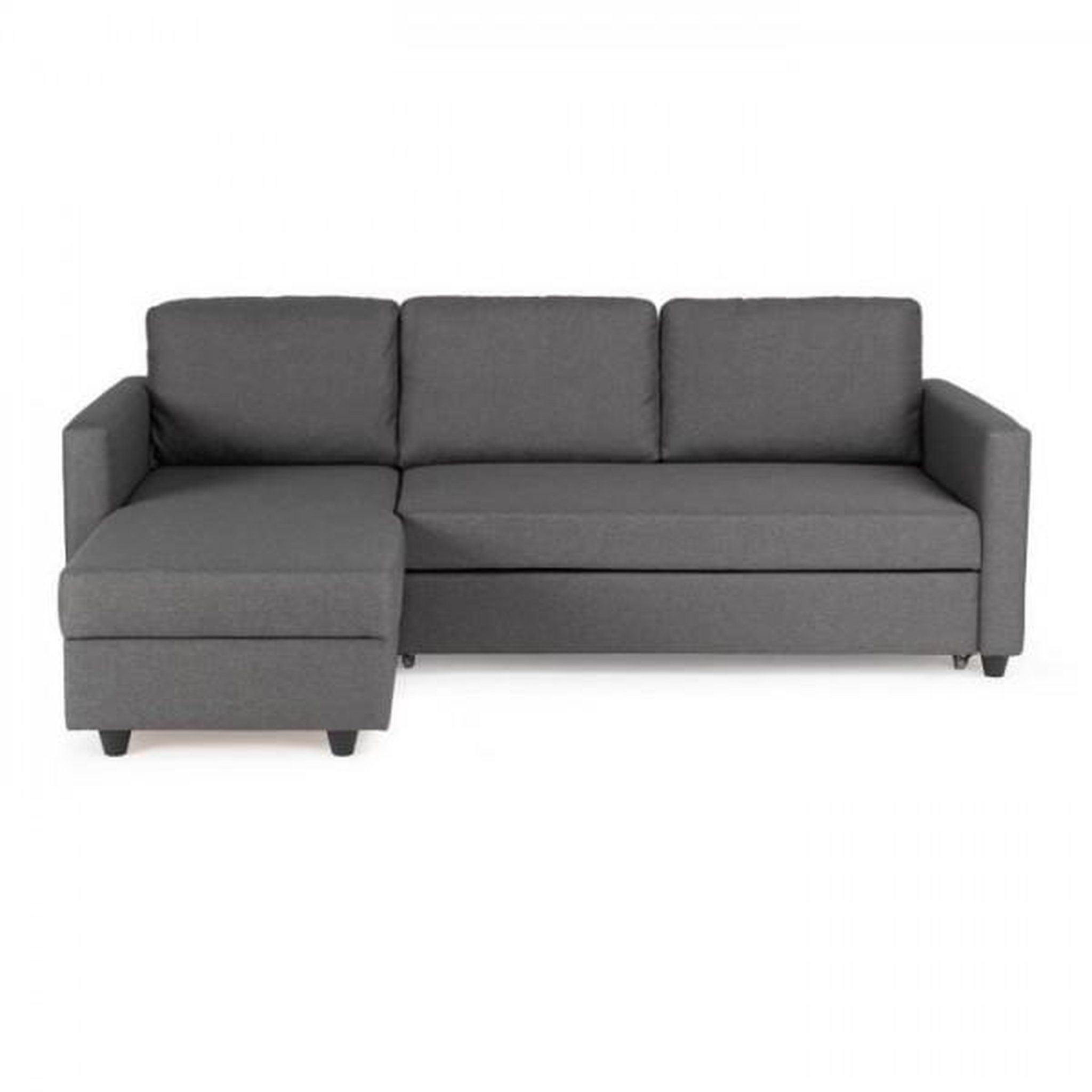 Voir la diapositive 1 : MARKET24 Canapé d'angle convertible réversible 3 places - Tissu gris - Contemporain - L 222 x P 150 x H 86 cm - CATS - Fabriqué en Ukr