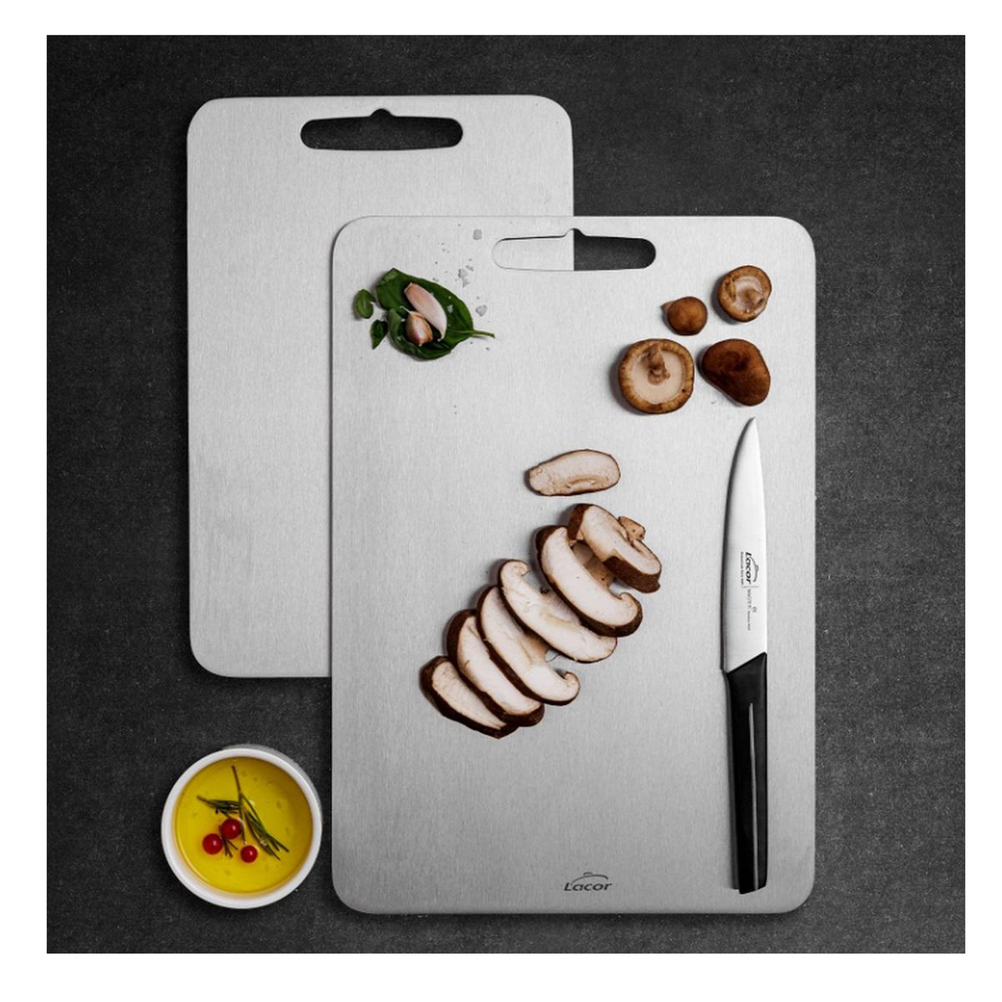 Voir la diapositive 3 : Lacor Planche à découper 25 x 36 cm inox - 60771