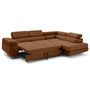 Voir la diapositive 5 : LISA DESIGN Zaria - canapé d'angle droit 5 places convertible avec coffre et têtières en velours côtelé grosses côtes