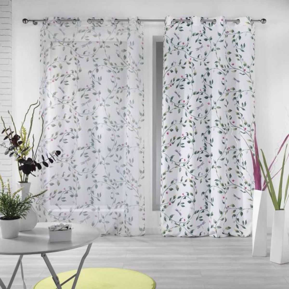 Paris Prix Rideau Voilage à Œillets  Ancolie  140x240cm Blanc