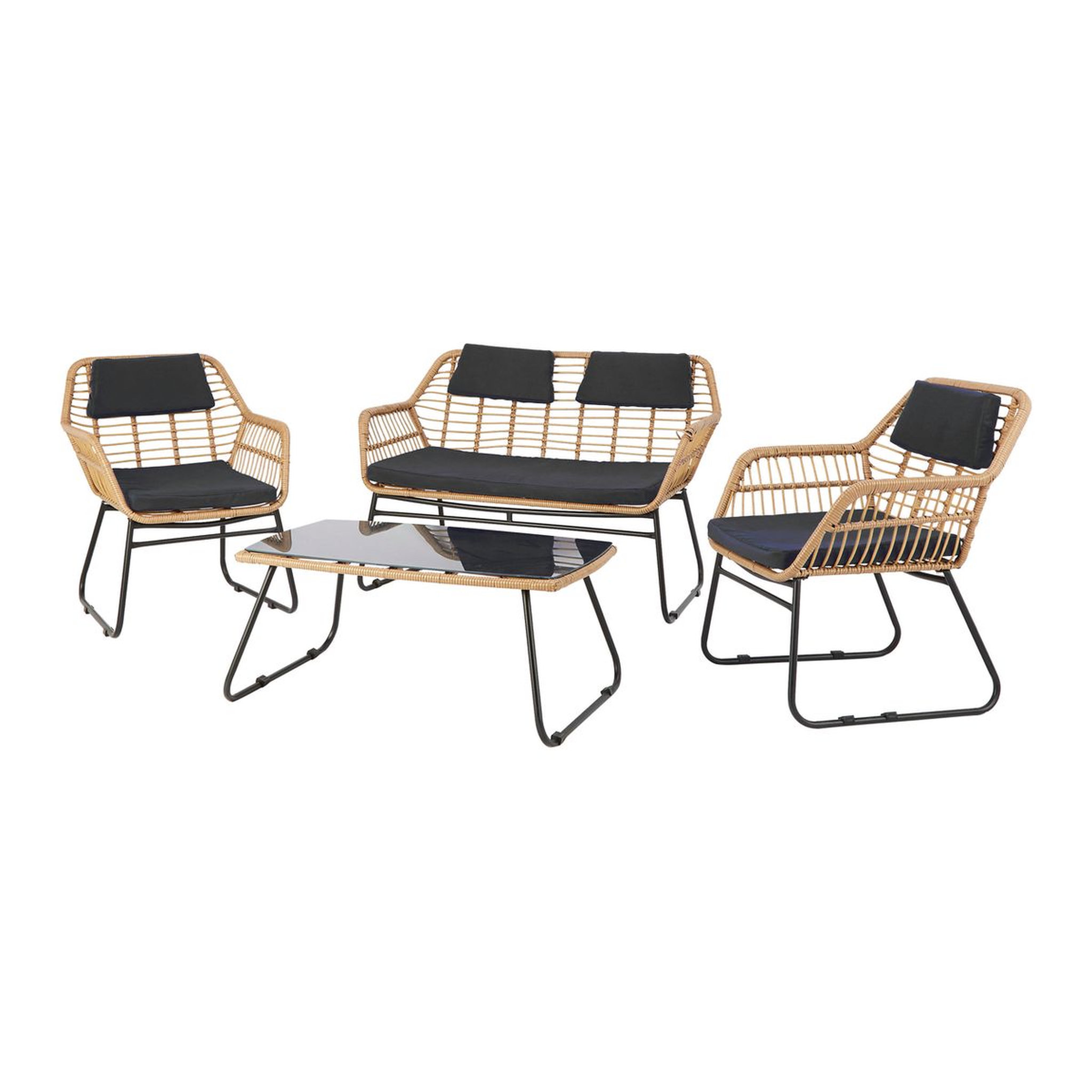 Voir la diapositive 2 : GARDENSTAR Salon bas de jardin 4 personnes JUNGLE
