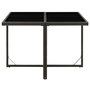 Voir la diapositive 2 : VIDAXL Table de jardin Noir 109x107x74 cm Resine tressee et verre