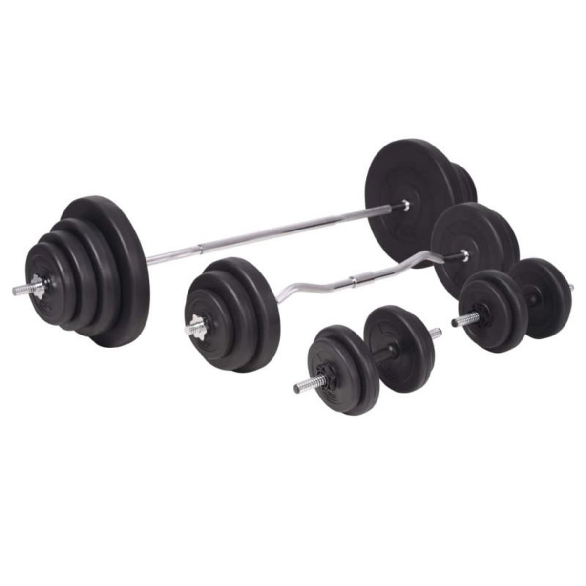 VIDAXL Ensemble d haltères et barres d haltères 120 kg