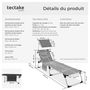 Voir la diapositive 6 : tectake Bain de soleil rembourré et pliable gris tacheté