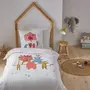 FUTURE HOME Parure de lit enfant en coton 57 fils imprimé blanc 140x200cm