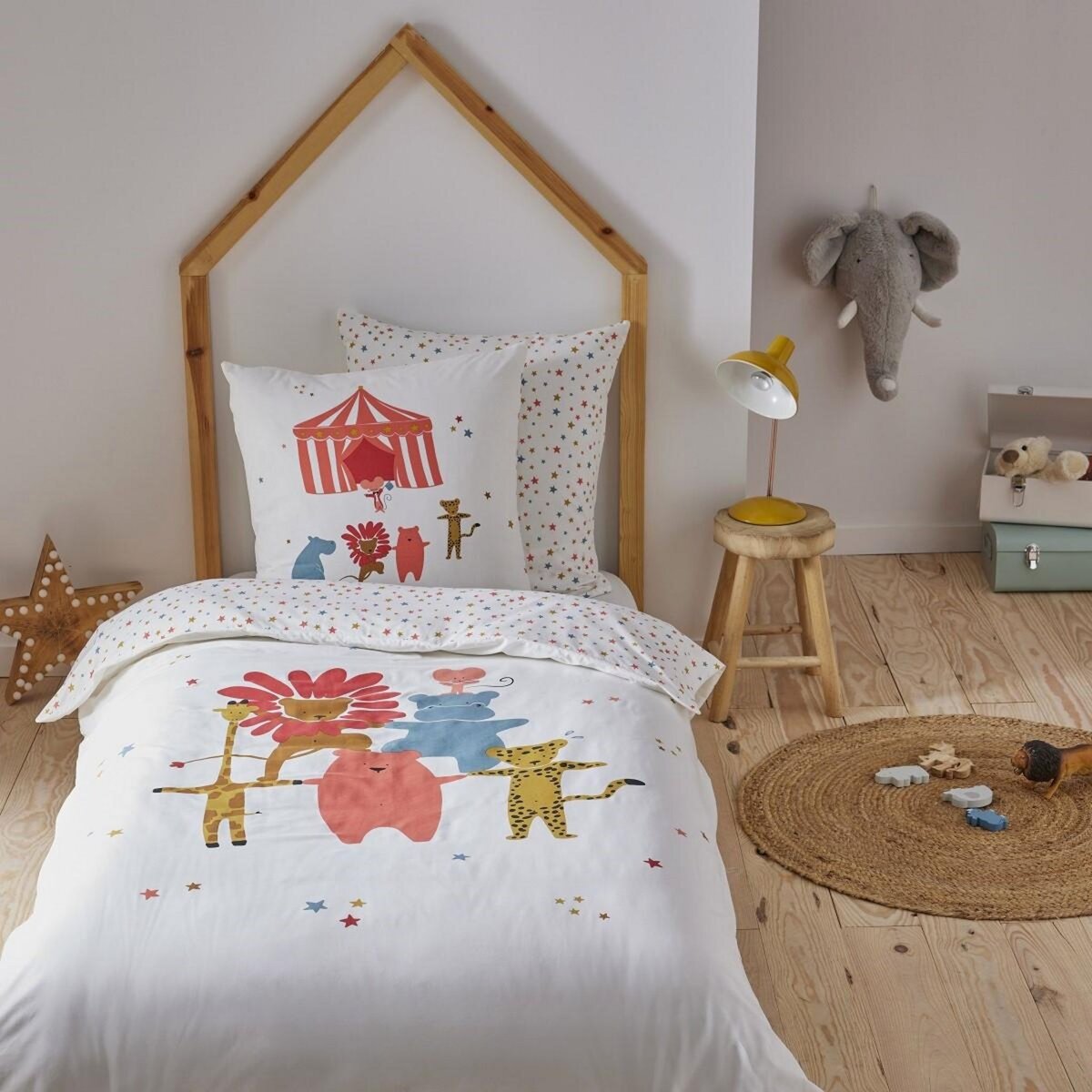 Future Home - Parure de lit enfant en coton 57 fils imprimé rose
