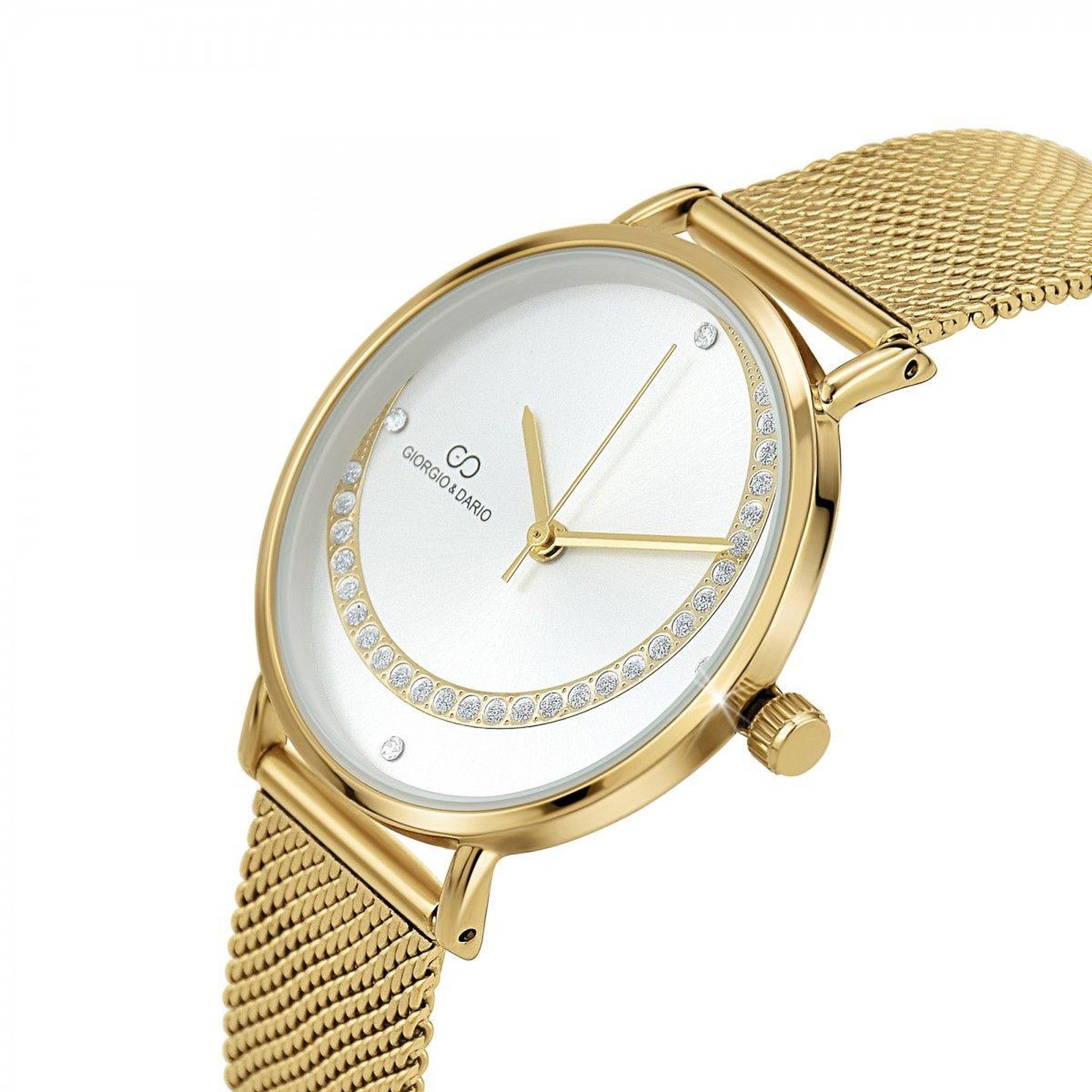 Voir la diapositive 3 : SC CRYSTAL Montre Clélia élégante ornée de Cristaux scintillants par SC Crystal