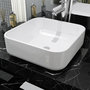 Voir la diapositive 1 : VIDAXL Lavabo carre Ceramique Blanc 39x39x13,5 cm