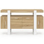 Voir la diapositive 3 : ID MARKET Buffet 140 cm PHOENIX 4 portes bois et blanc