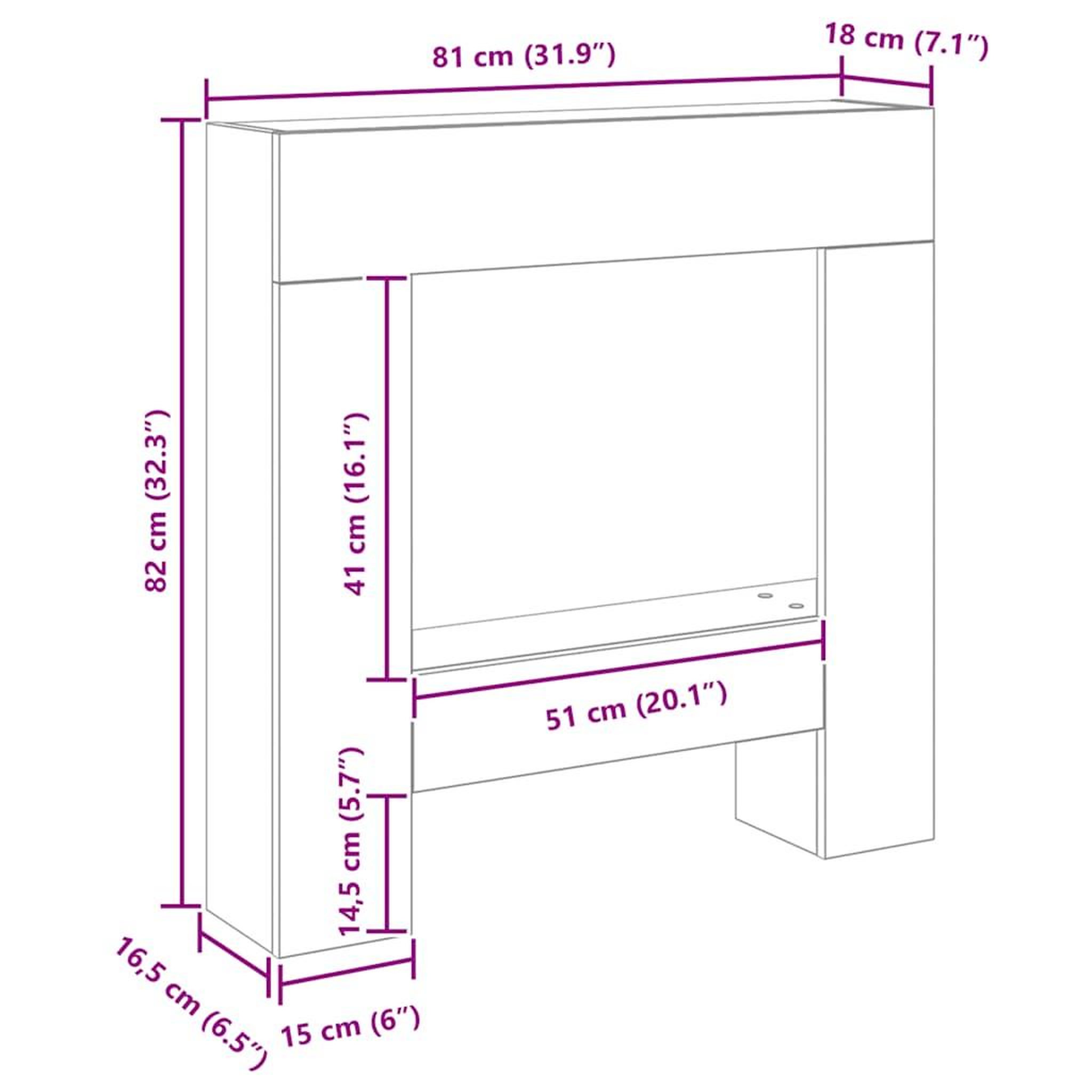 Voir la diapositive 6 : VIDAXL Cadre de cheminee chene noir 81x18x82 cm bois d'ingenierie