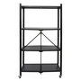 Voir la diapositive 3 : Paris Prix Étagère Pliable en Métal  4 Niveaux  127cm Noir