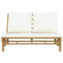 Voir la diapositive 3 : VIDAXL Banc de jardin avec coussins blanc creme bambou