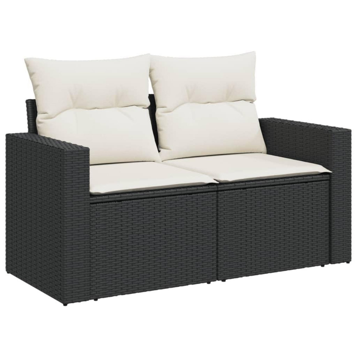 VIDAXL Salon de jardin 10 pcs avec coussins noir resine tressee
