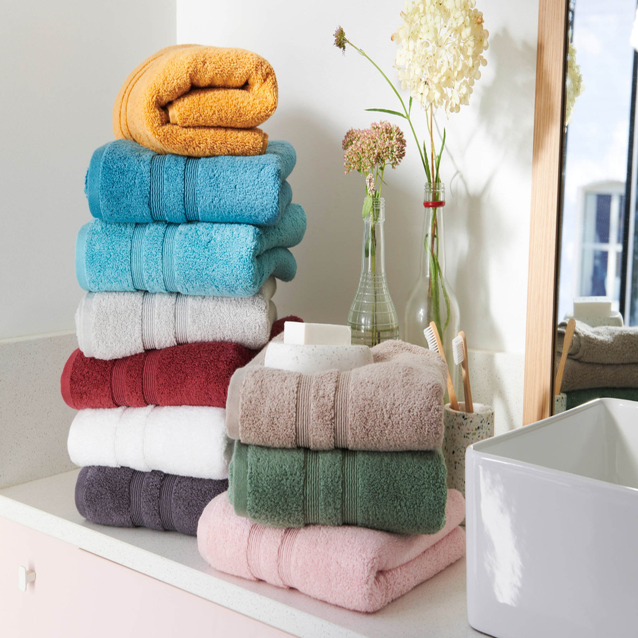 Voir la diapositive 1 : ACTUEL Drap de bain uni en coton 500gsm EXTRA FINE