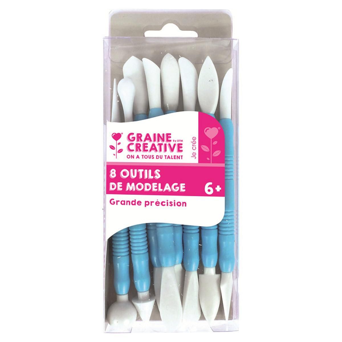 Graine créative 8 outils de modelage plastique double embouts