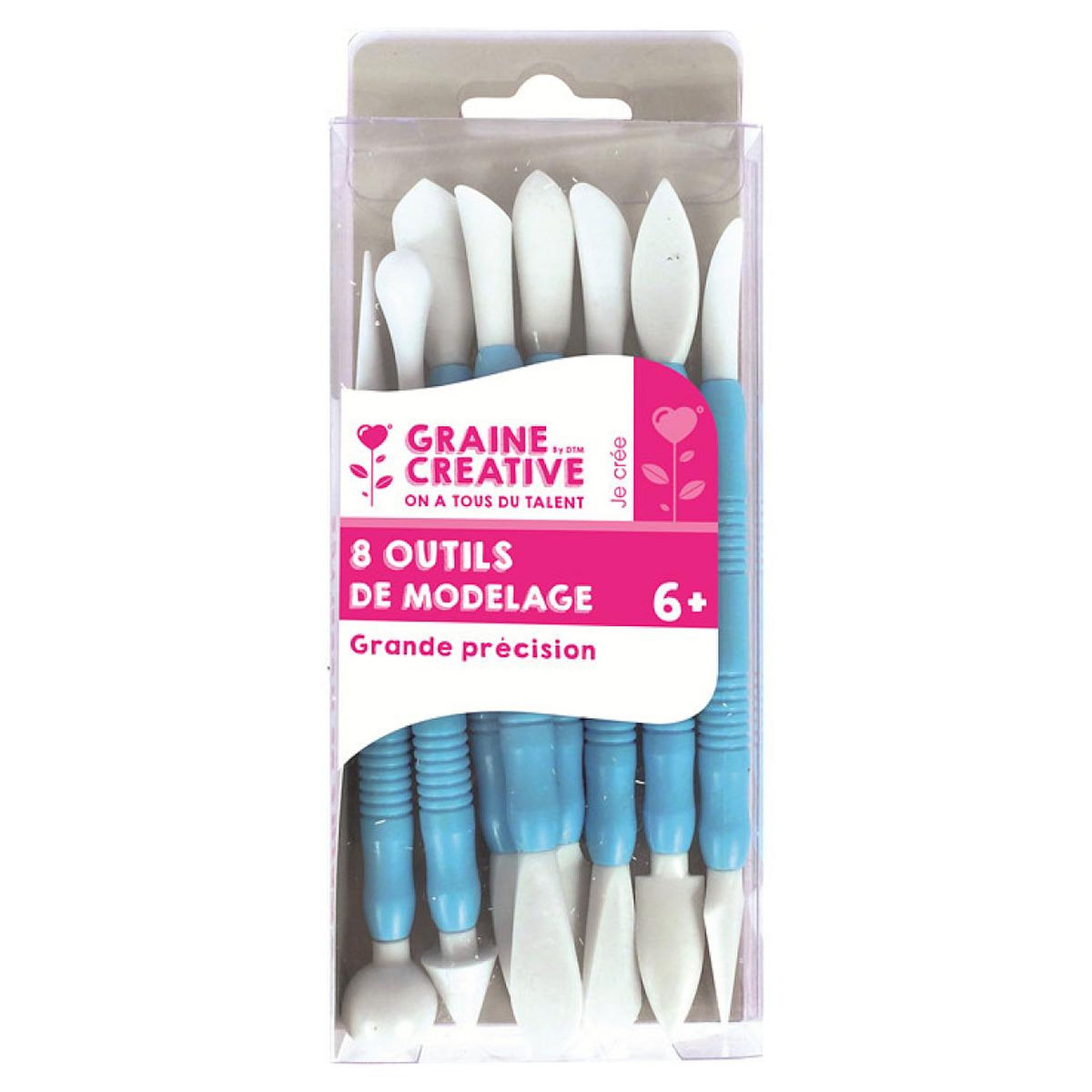 Graine créative 8 outils de modelage plastique double embouts