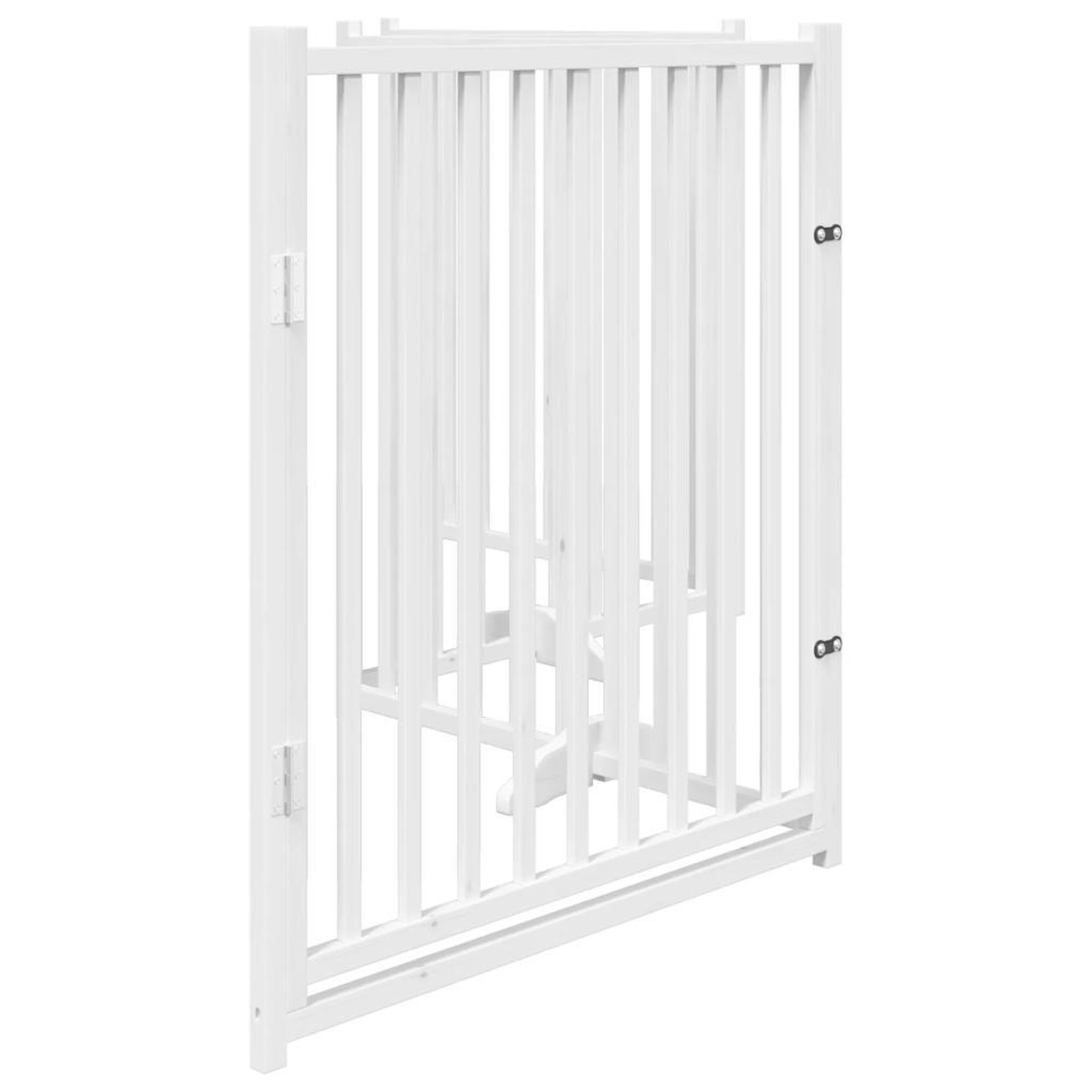 Voir la diapositive 5 : VIDAXL Barriere pour chiens avec porte 4 panneaux bois de sapin massif