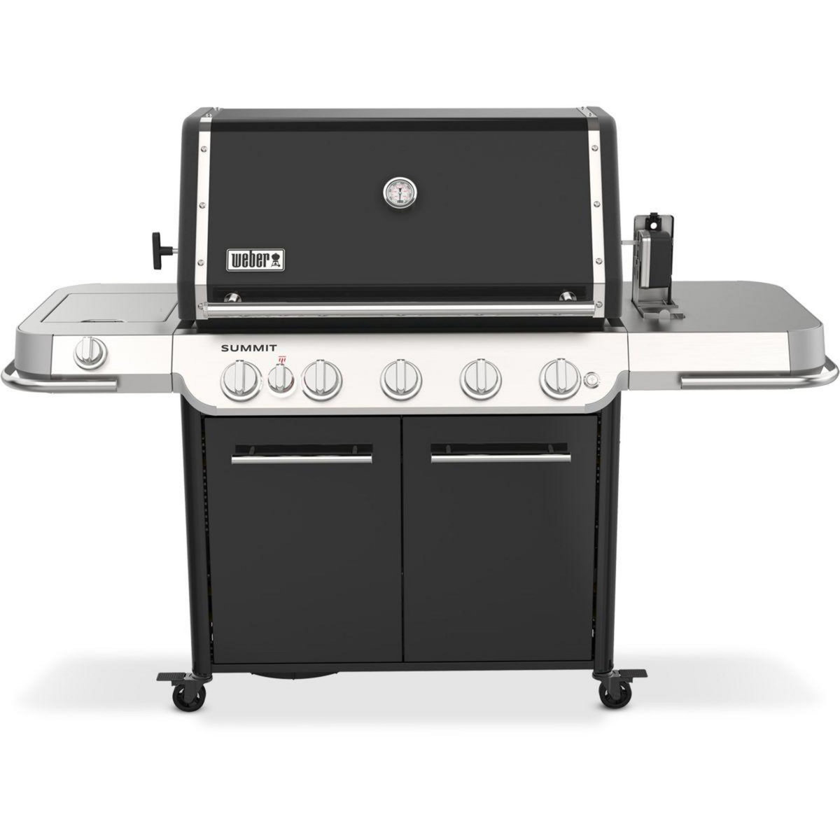 Weber Barbecue gaz Summit FS38 E black 5 brûleurs sur chariot, 91x49 cm réchaud latéral