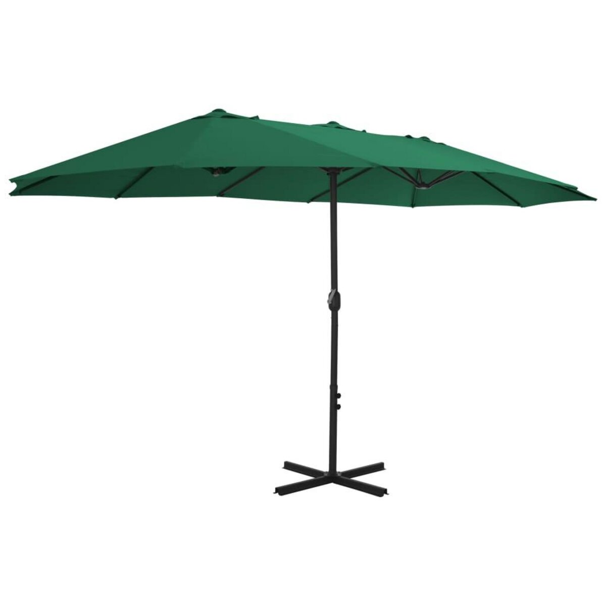 VIDAXL Parasol d'exterieur et mat en aluminium 460x270 cm vert