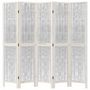 Voir la diapositive 4 : VIDAXL Cloison de separation 5 panneaux blanc bois de paulownia massif