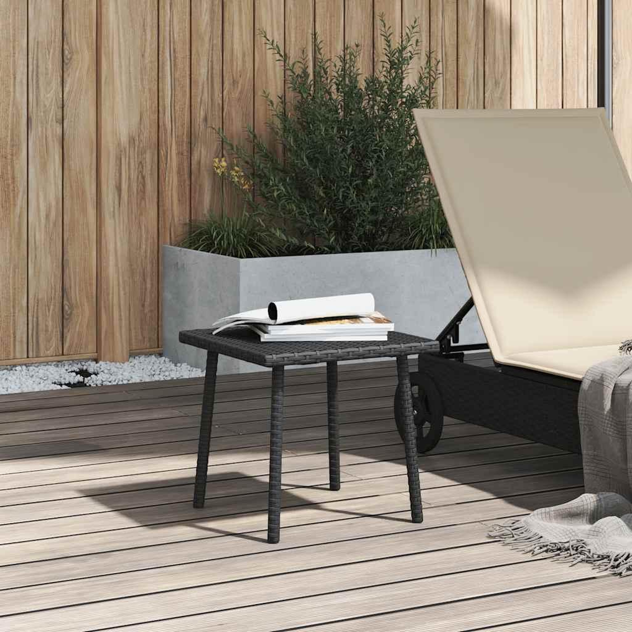 Voir la diapositive 3 : VIDAXL Table basse de jardin rectangulaire noir 40x40x37 cm rotin