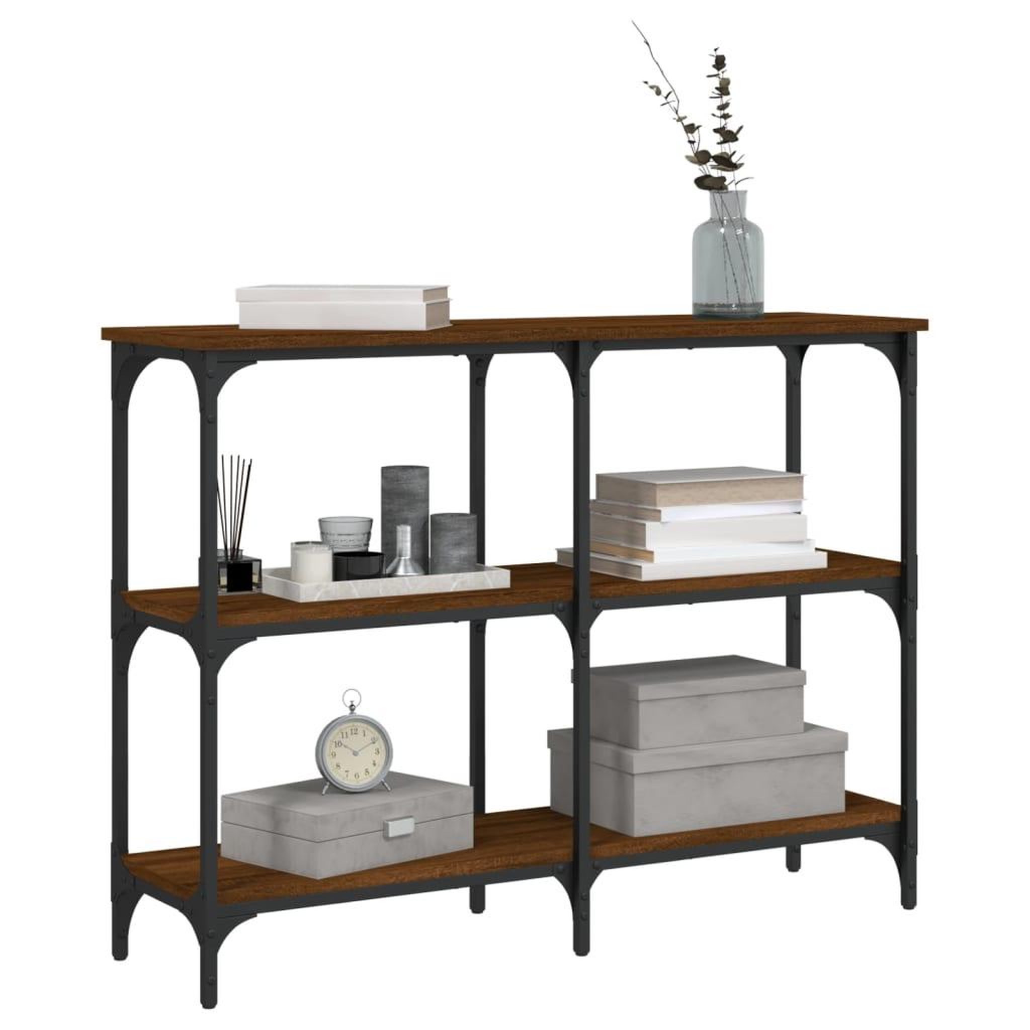 Voir la diapositive 3 : VIDAXL Table console chene marron 100x29x75 cm bois d'ingenierie