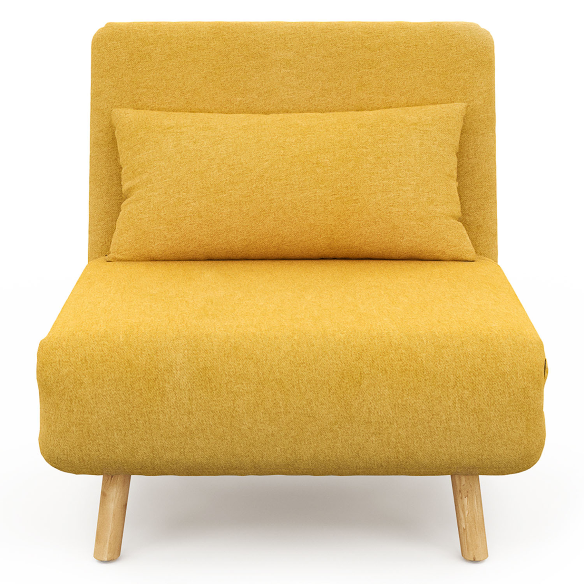 Voir la diapositive 4 : ID MARKET Fauteuil convertible romeo lit d'appoint 1 place 80x190 cm tissu jaune