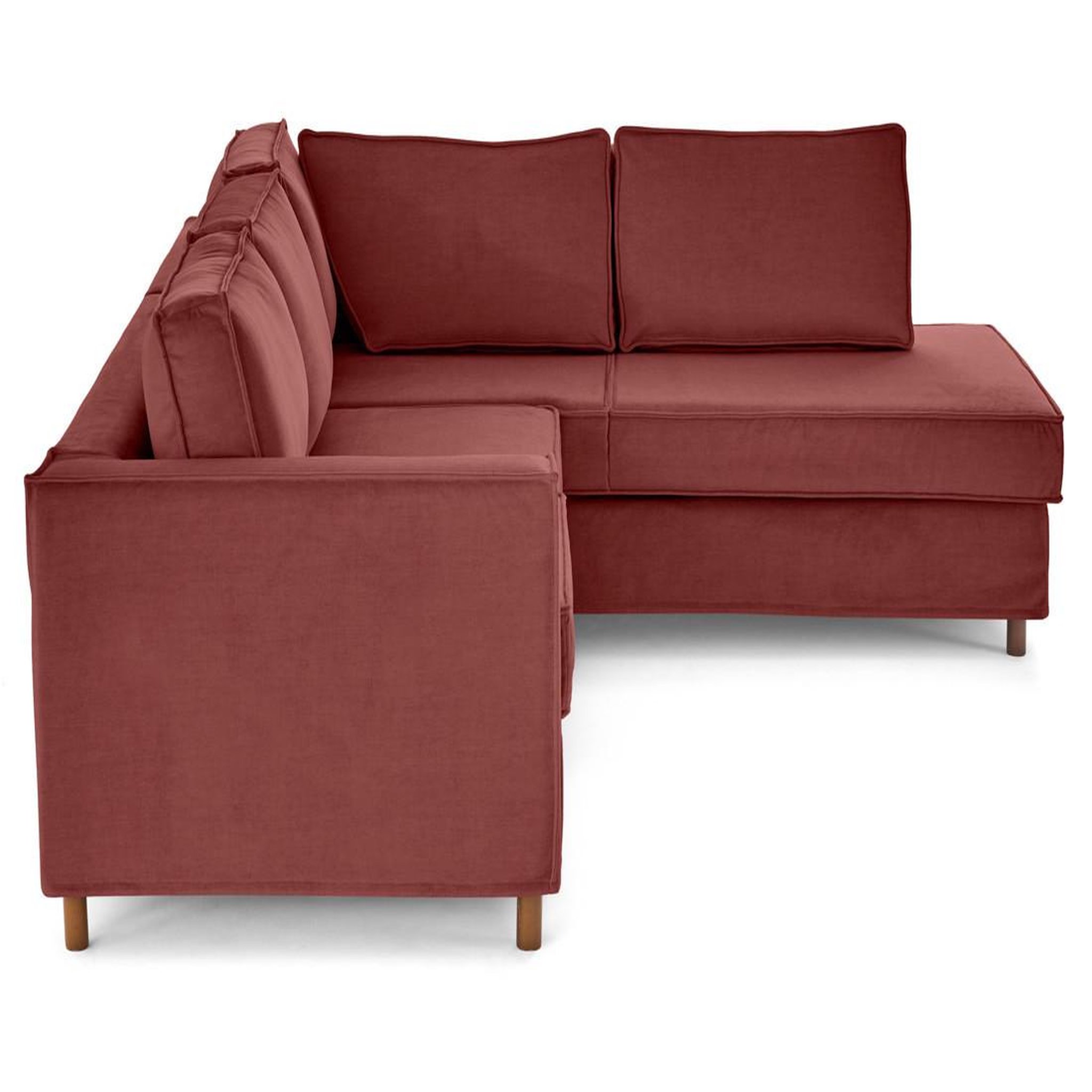 Voir la diapositive 5 : LISA DESIGN Jake - canapé déhoussable d'angle droit 5 places en velours