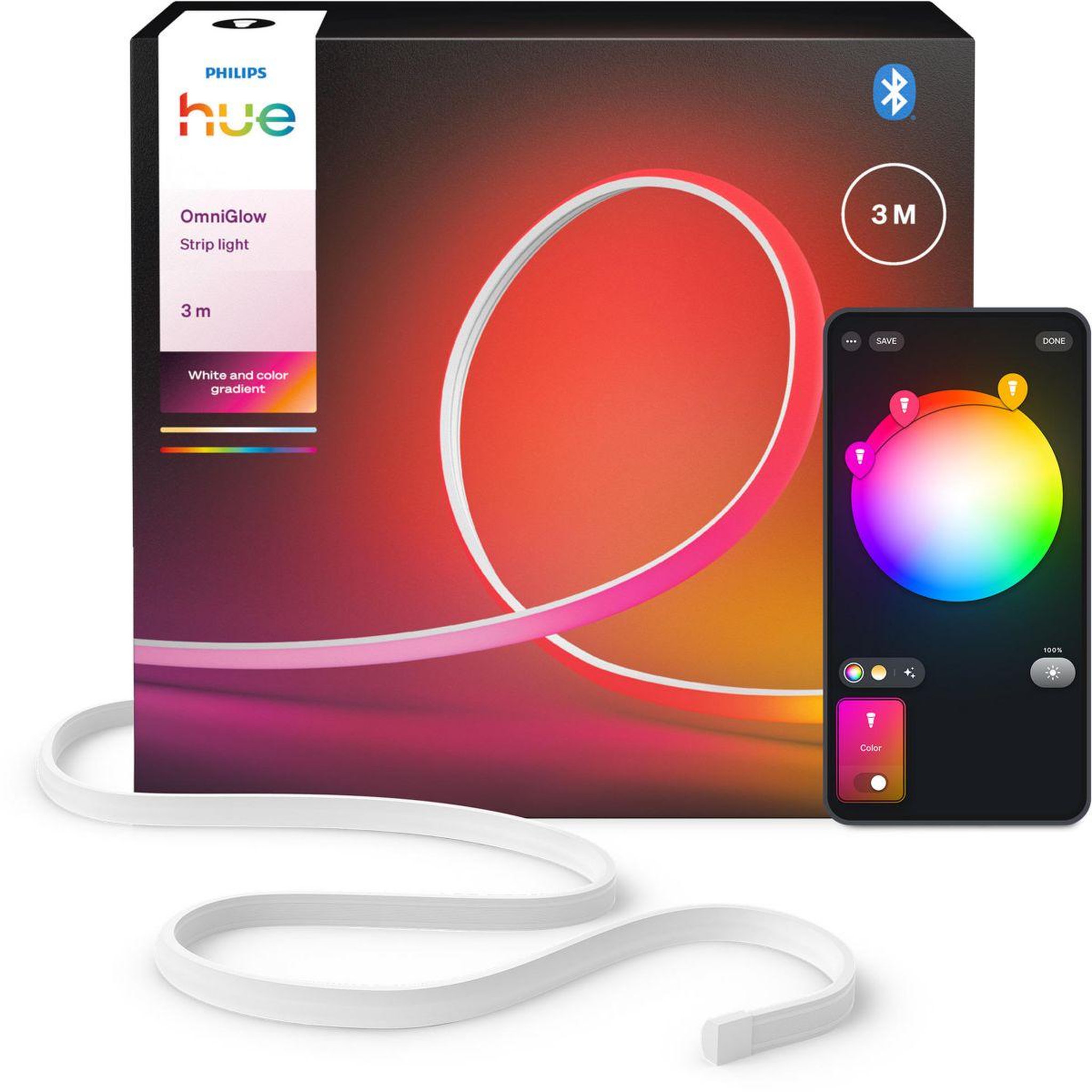 Voir la diapositive 2 : PHILIPS HUE Bandeau led omniglow strip light 3m white&color grad