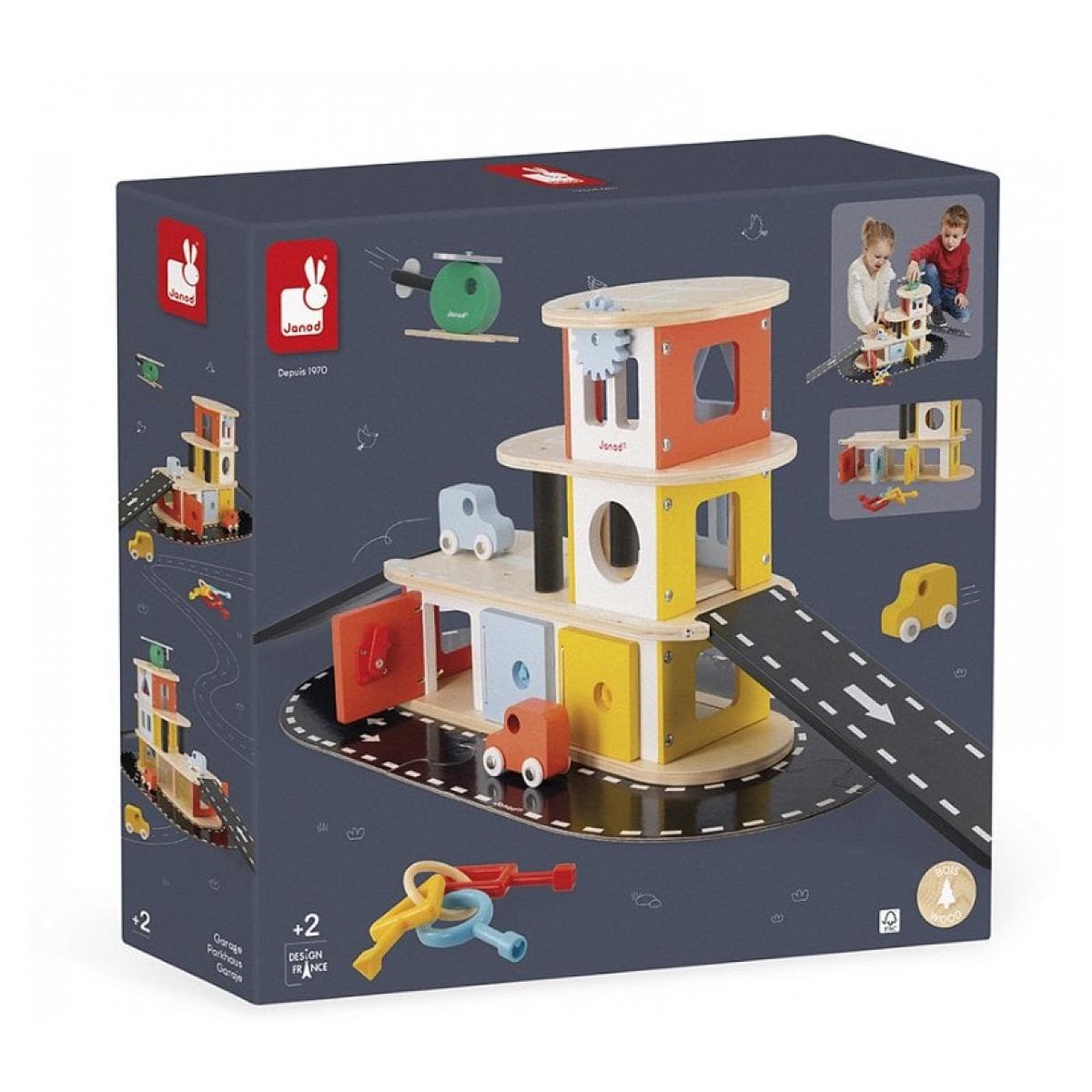 Juratoys-Janod garage educatif bolid en bois