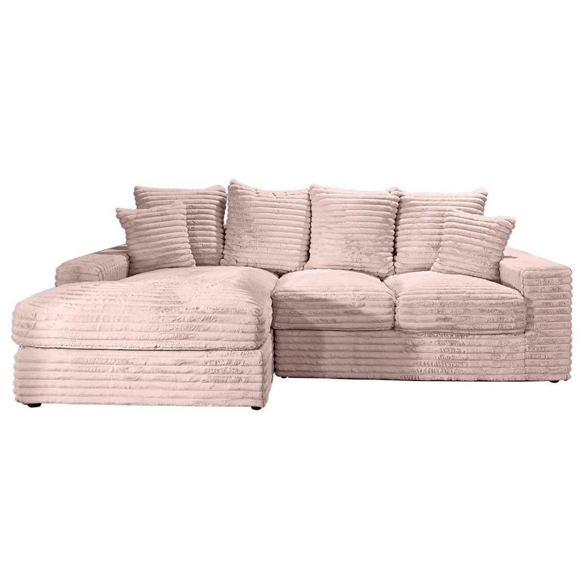 LISA DESIGN Andy - canapé d'angle gauche 4 places en fausse fourrure côtelée