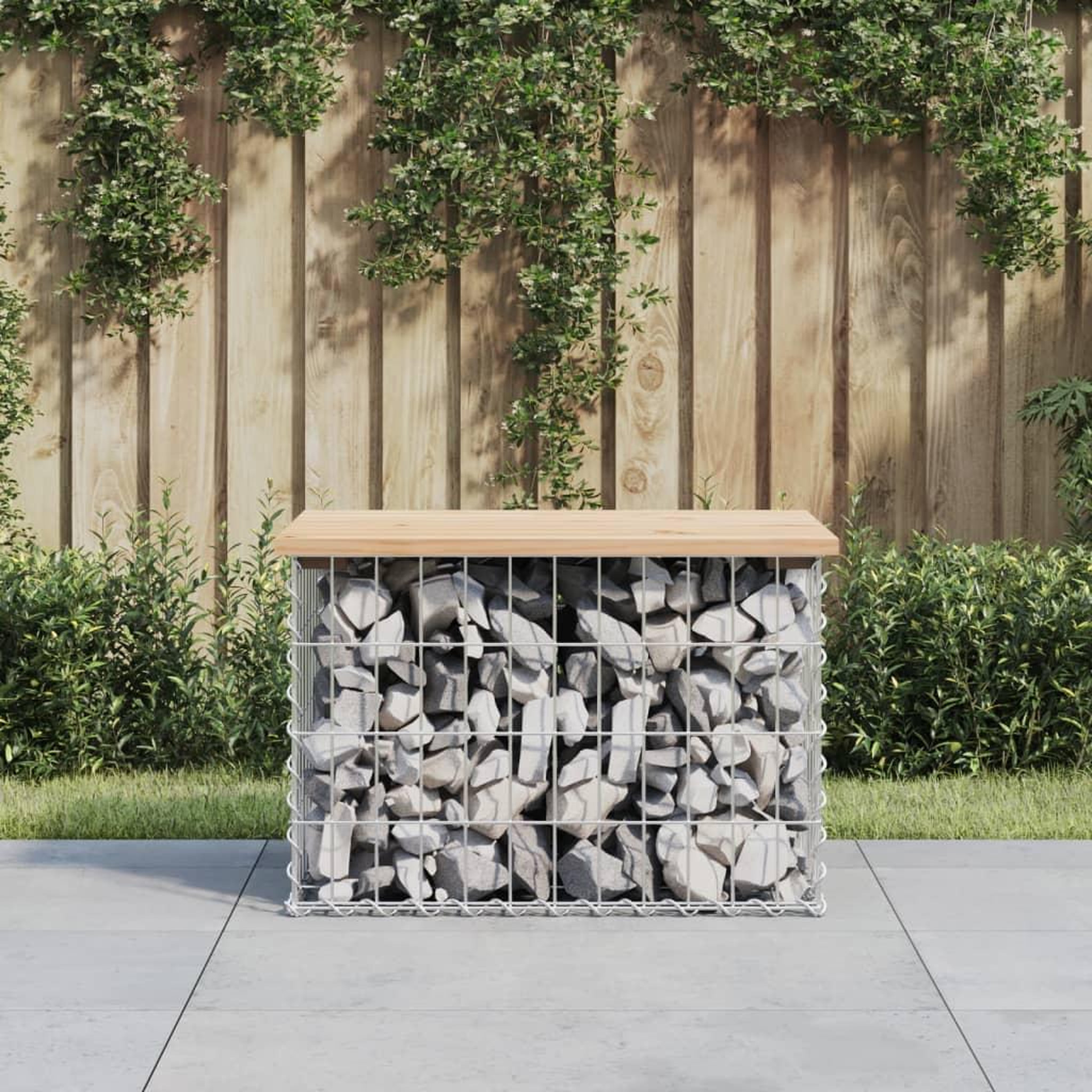 VIDAXL Banc de jardin design de gabion 63x44x42 cm bois massif de pin