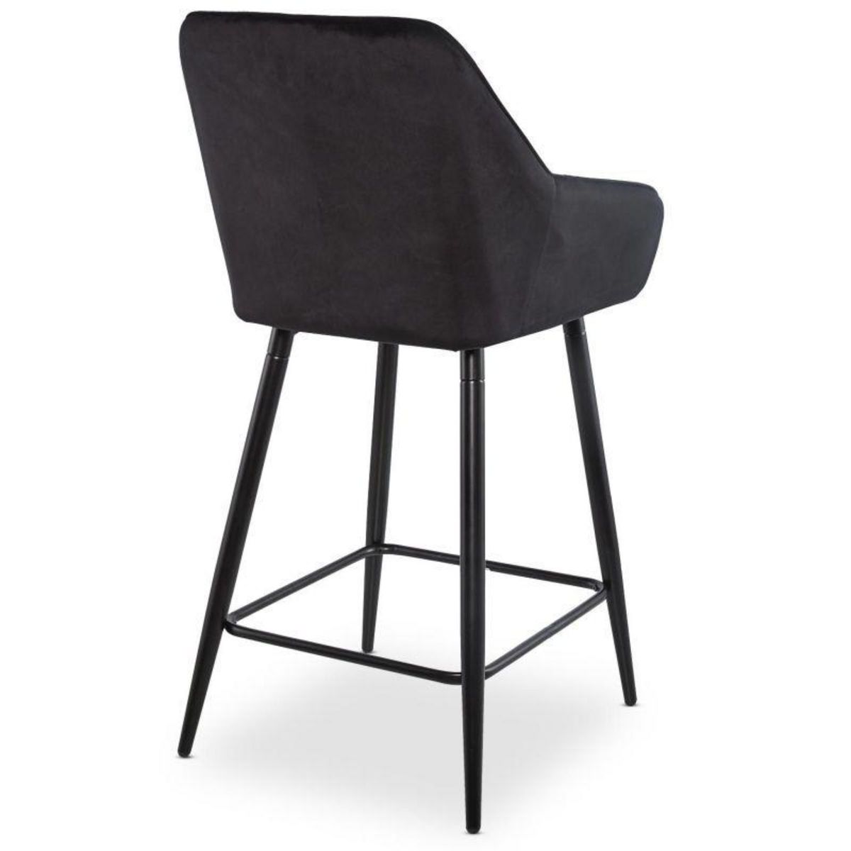 Paris Prix Lot de 2 Chaises de Bar Velours  Onika  105cm Noir
