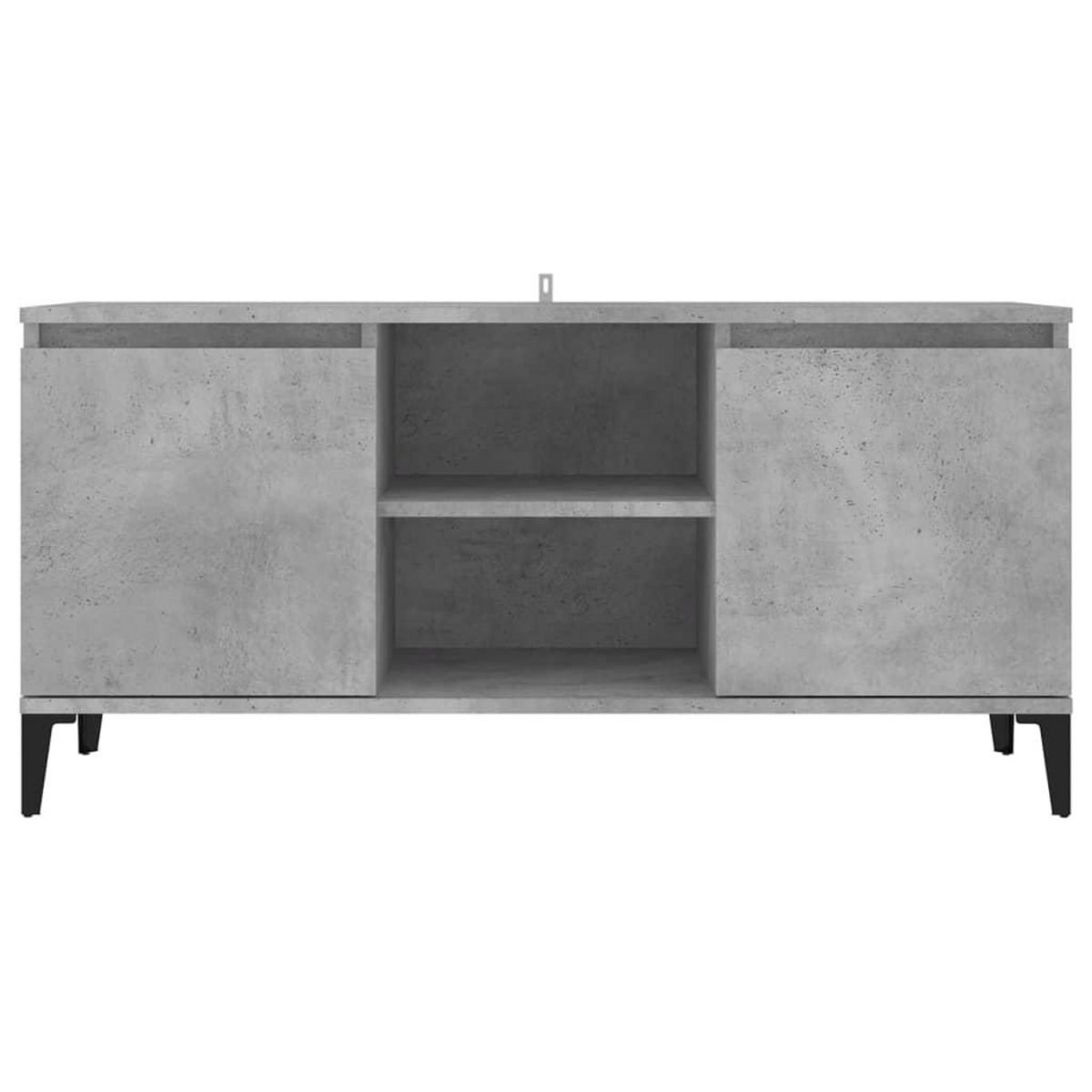 VIDAXL Meuble TV avec pieds en metal Gris beton 103,5x35x50 cm