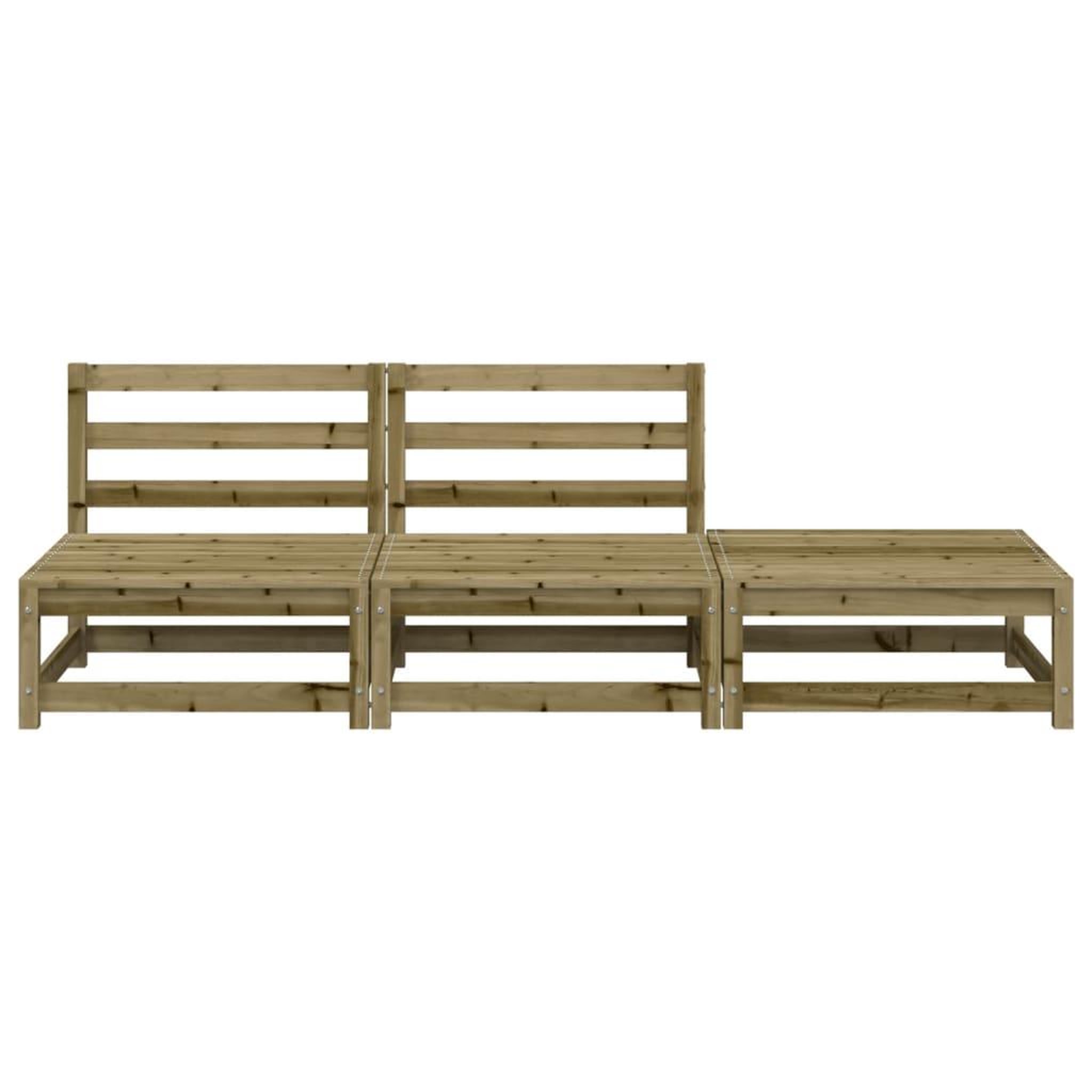 Voir la diapositive 4 : VIDAXL Canape de jardin sans accoudoirs repose-pieds bois pin impregne
