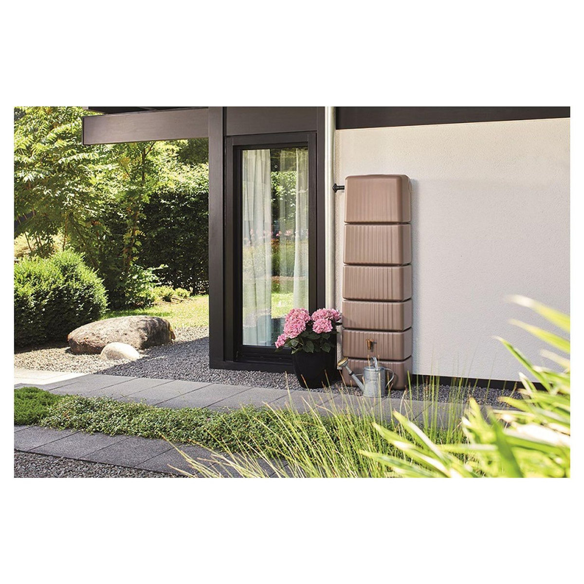 GARANTIA Kit Cuve Murale Slim 330 L Taupe avec Collecteur Eco Gris