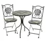  Table jardin ronde 2 chaises fer forgé Roma