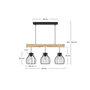 Voir la diapositive 4 : Rendez vous déco Suspension 3 lampes en bois d'eucalyptus et métal noir-Abby