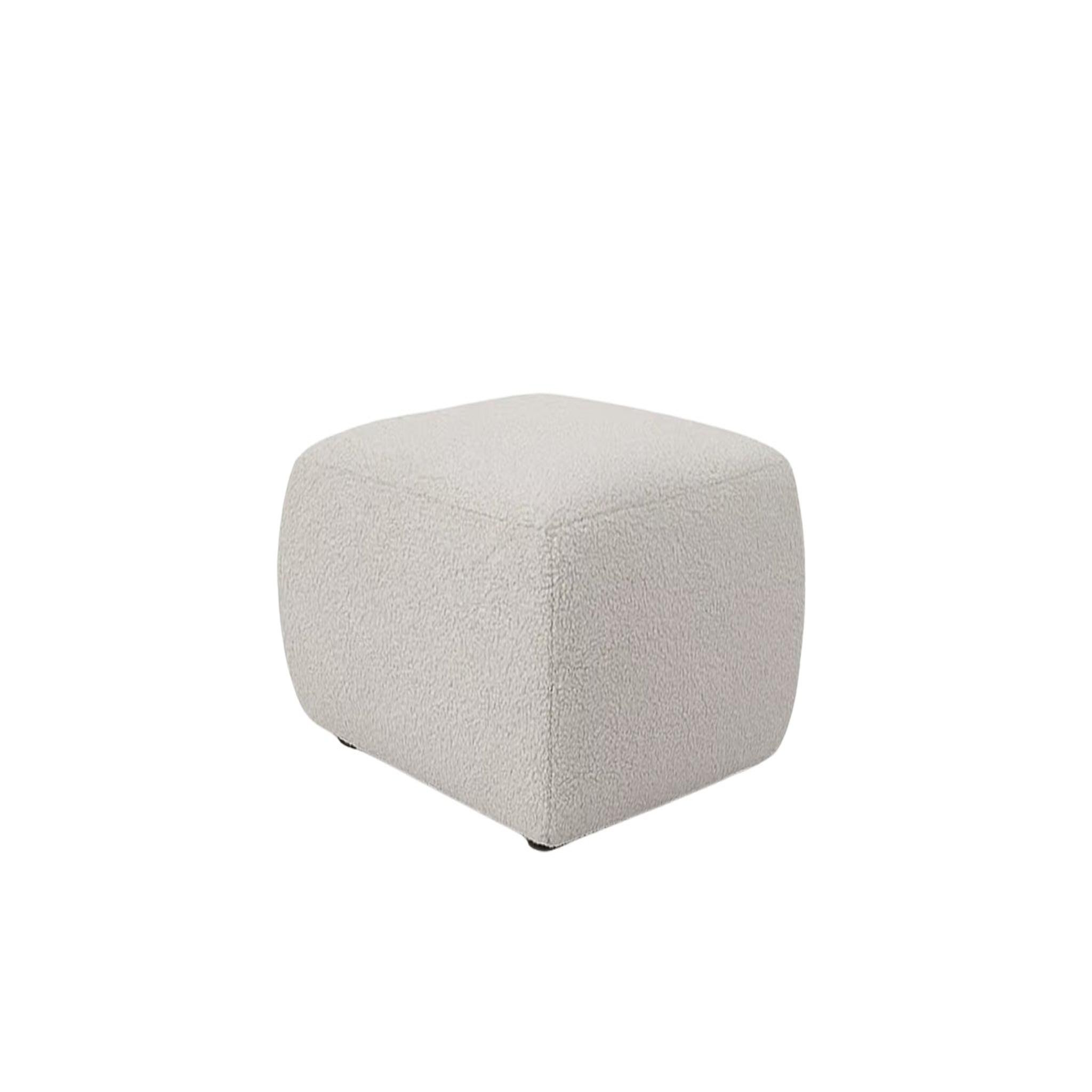 Voir la diapositive 1 : CASANOVA PARIS Ariel - pouf en tissu bouclette 80x80x40