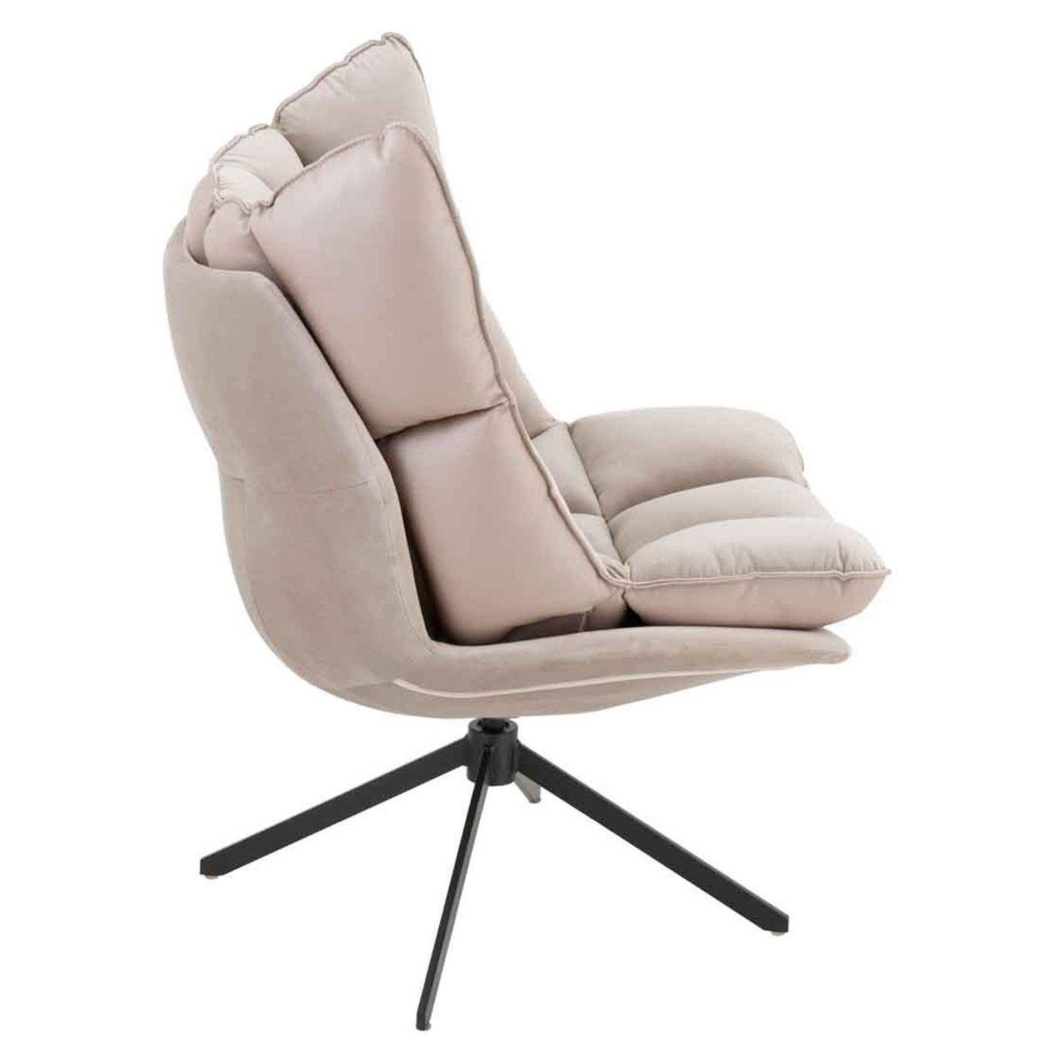 Voir la diapositive 3 : J-LINE Fauteuil Relax sur Pied  Coussin  92cm Gris Clair