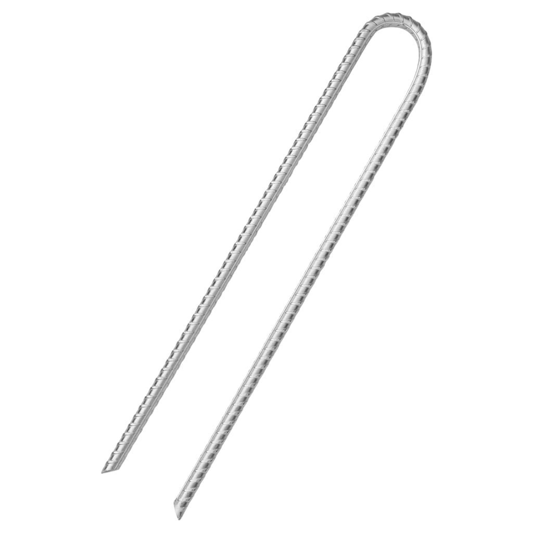 Voir la diapositive 3 : VIDAXL Piquets de tente 12pcs en forme de U 37cm Ø10mm acier galvanise