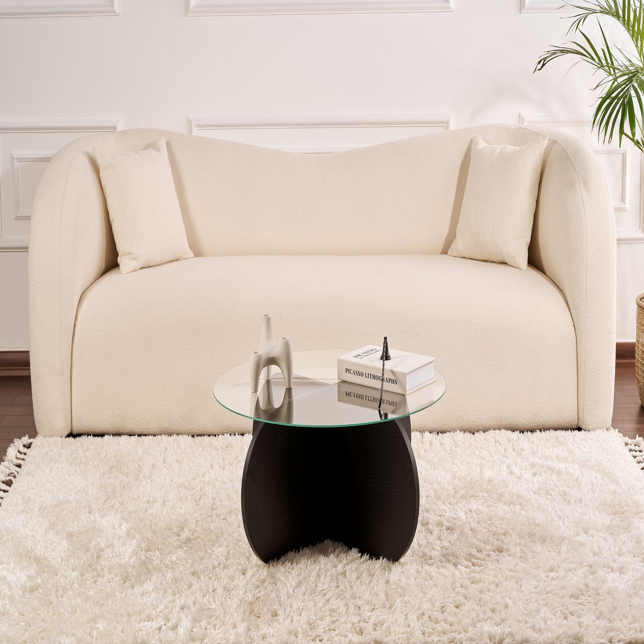 Voir la diapositive 3 : Habitat et Jardin Table basse en bois  aeris  - 75 x 75 x 35 cm - bois noirfumée