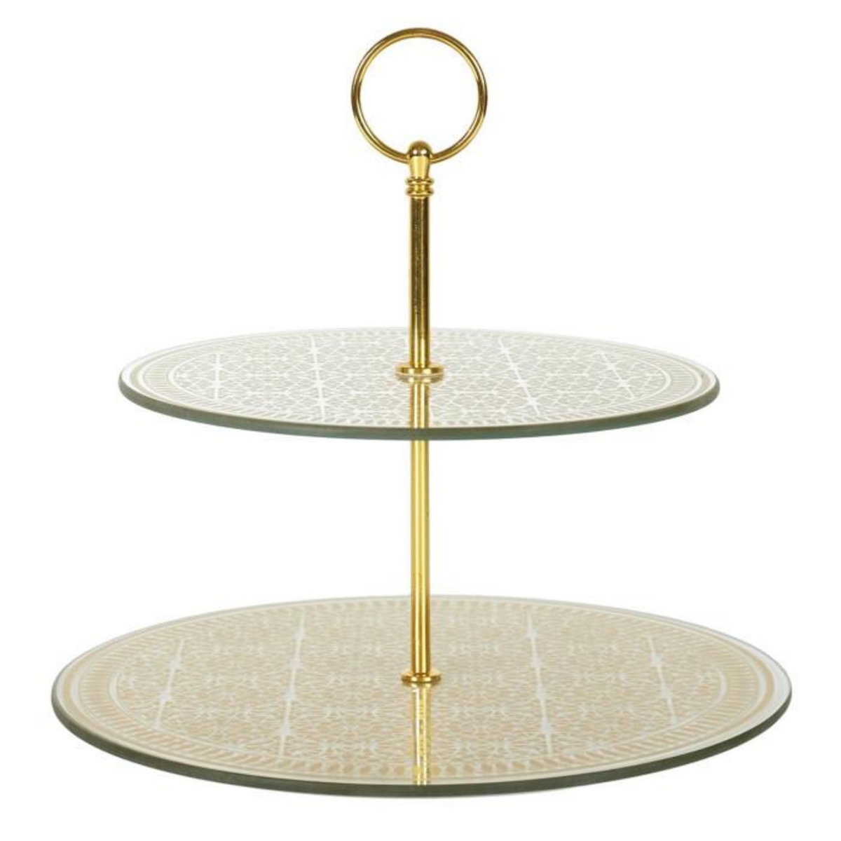 Paris Prix Plateau de Présentation 2 Niveaux  Verre  25cm Doré