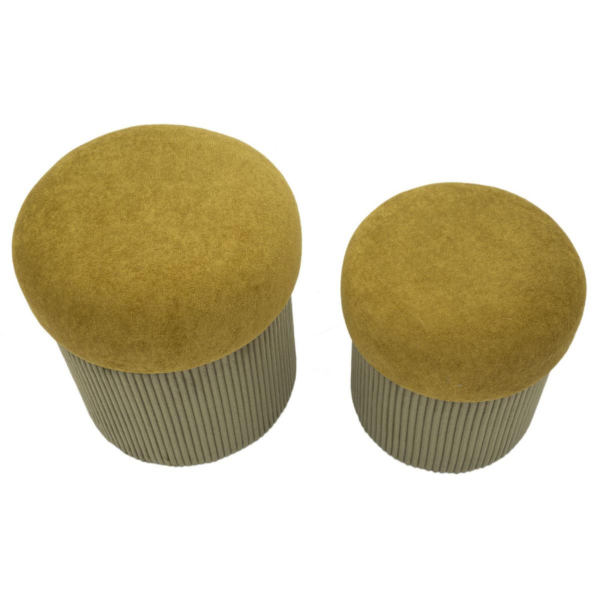 Voir la diapositive 3 : Paris Prix Lot de 2 poufs coffres  aspen  44cm vert