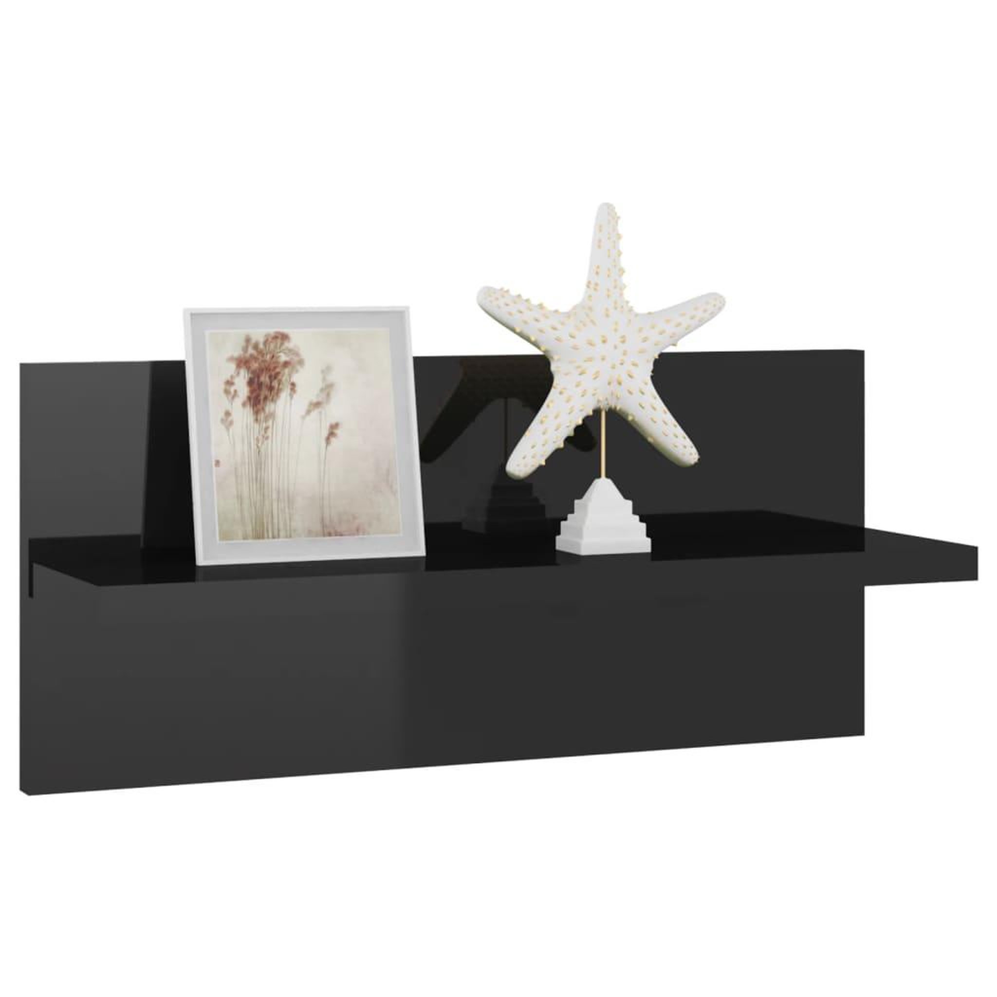 Voir la diapositive 4 : VIDAXL Etageres murales 2 pcs noir brillant bois d'ingenierie