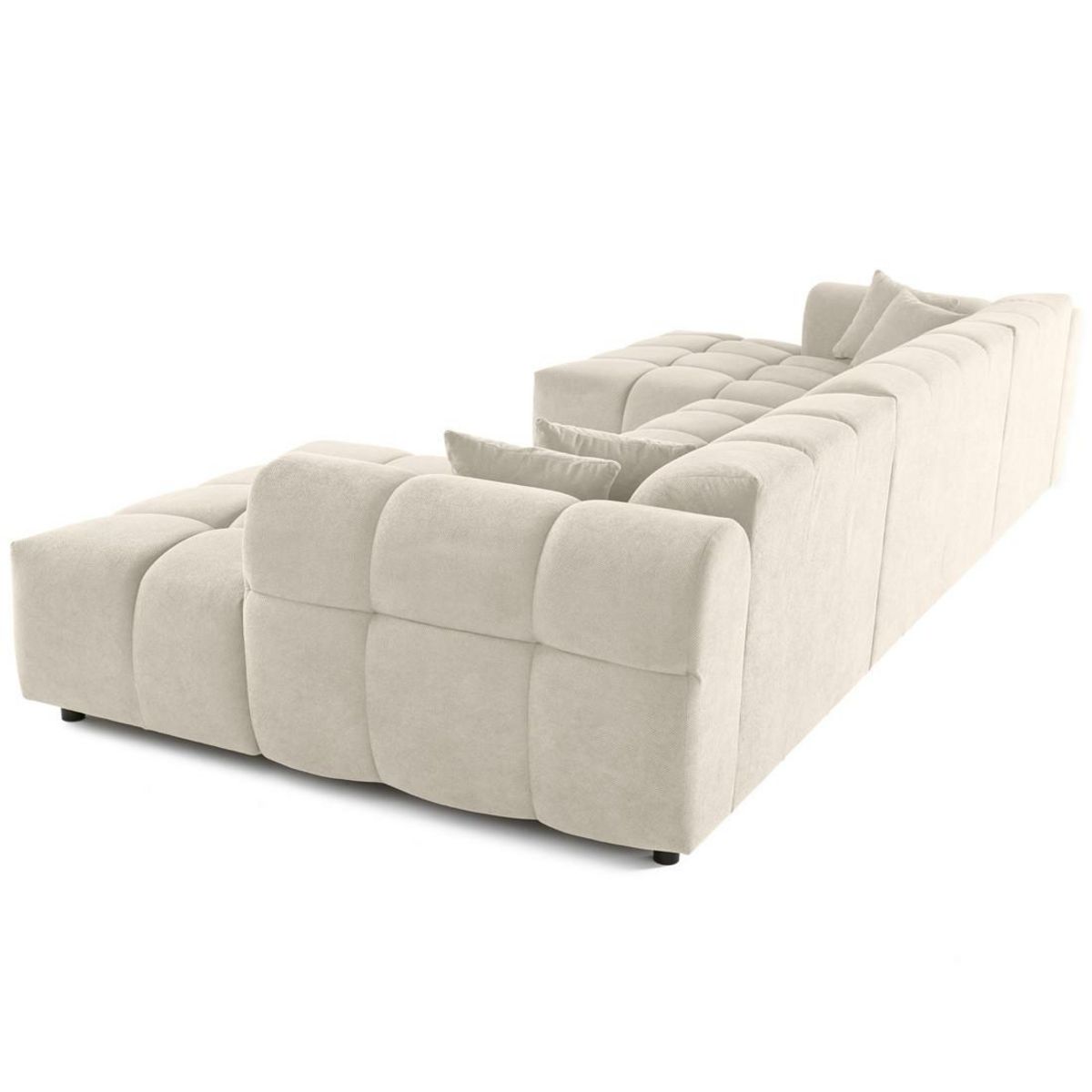 LISA DESIGN Ray - canapé panoramique en u 7 places en tissu texturé