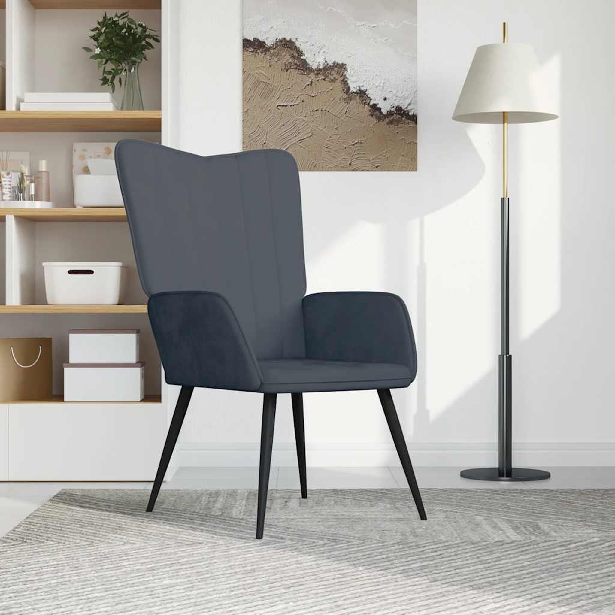 VIDAXL Chaise de relaxation Gris fonce Velours
